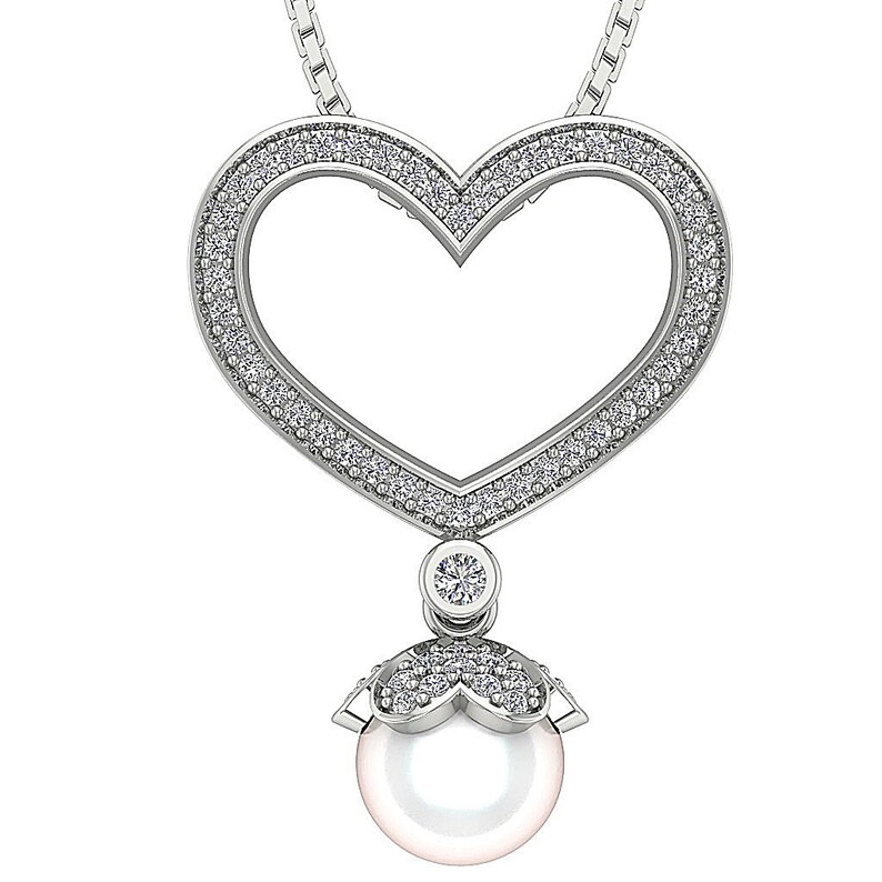 Heart Pendant Necklace VVS1 Clearance SALE Limited time VS1 SI1 I1 70% OFF Outlet carat 0.65 G Cut Di Round