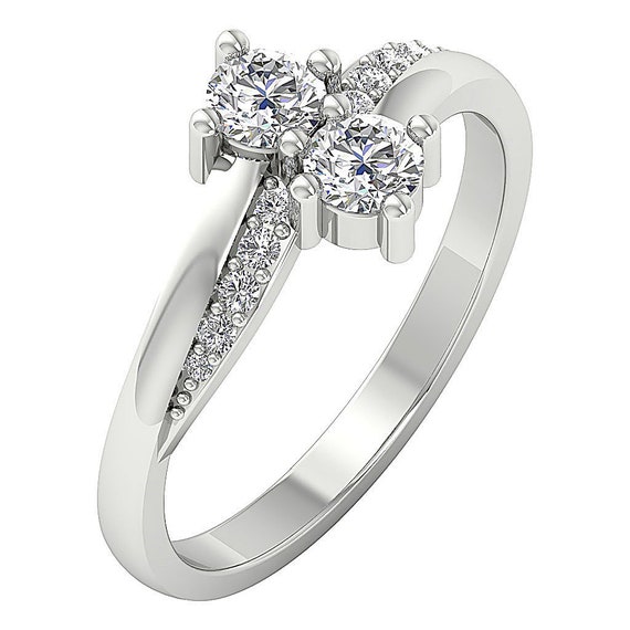 Stuller Two-Stone Ring 71808:60002:P 14KW - Diamond Rings | S.E. Needham  Jewelers | Logan, UT