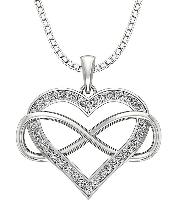 Infinity heart necklace white deals gold