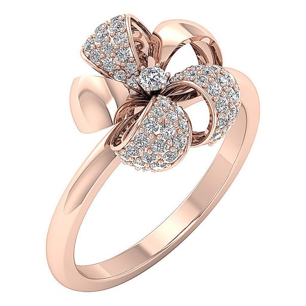 Designer Unique Anniversary Ring Natural Diamond Jewelry I1 G 0.60ct Prong Set 14k White Yellow Rose Gold Appraisal Width 13.50MM