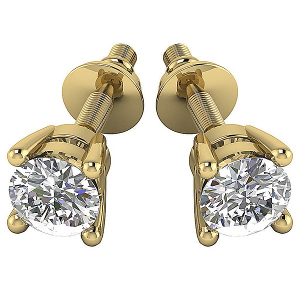 SI1/I1 G 0.30 Ct Natural Diamond Genuine 14K White Yellow Rose Gold Appraisal Certificate Studs Earring Prong Set 3.10MM