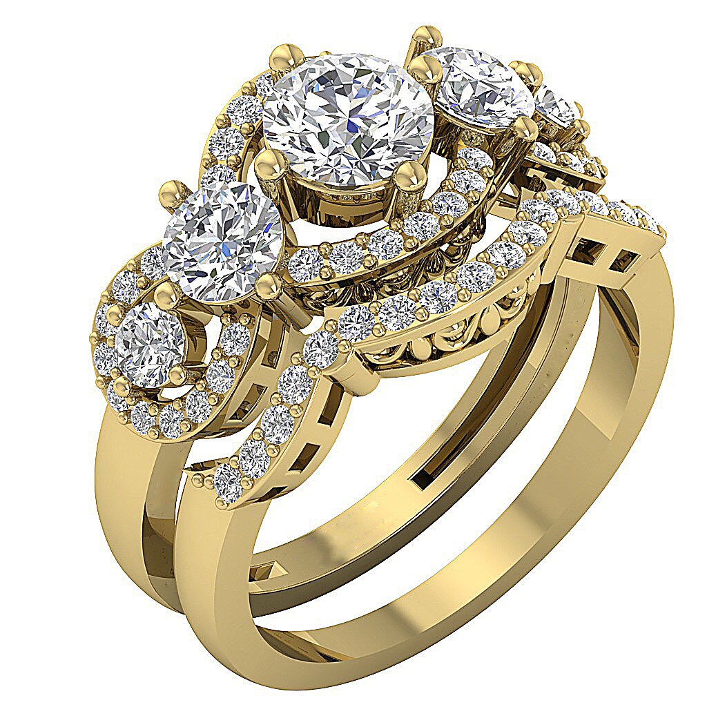 Excellent Bridal Anniversary Weding Ring Set I1 G 2.50 Carat Etsy