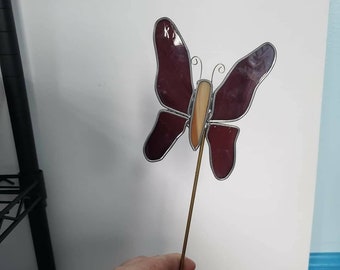 Stained Glass Butterfly Garden Stake