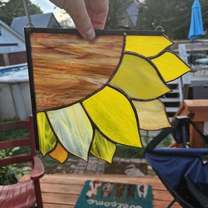 Stained Glass Sunflower Window Corner