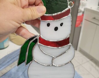 Stained Glass Snowman