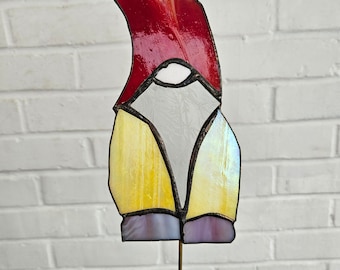 Stained Glass Gnome Garden Stake