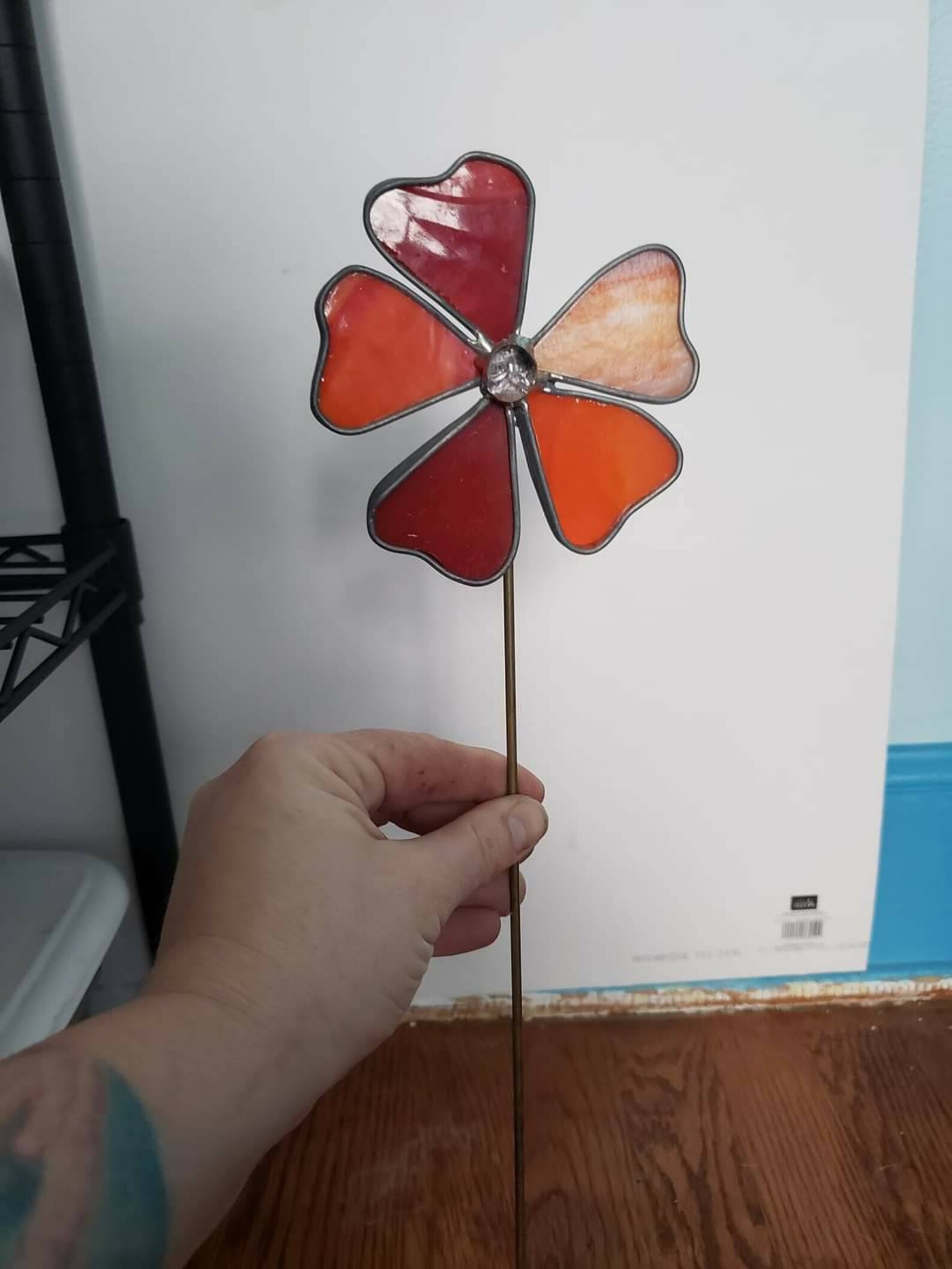 Stained Glass Flower Garden Stake Etsy