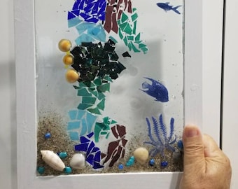 Glass and Resin Seahorse