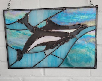 Stained Glass Dolphins