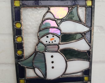 Stained Glass Snowman