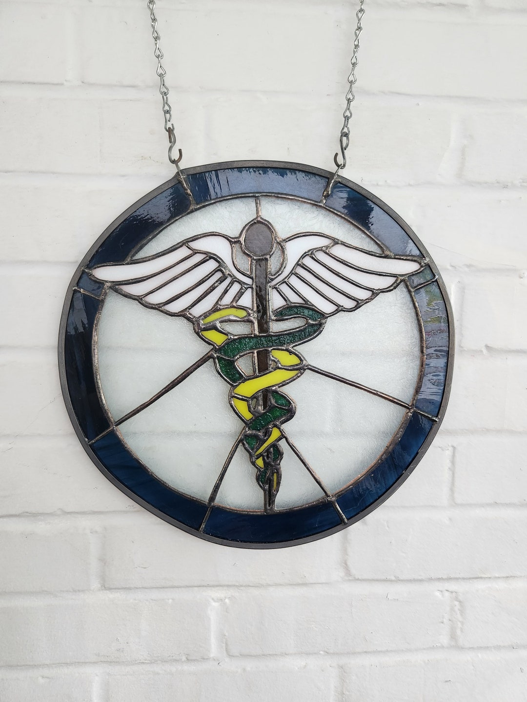 Stained Glass Caduceus - Etsy
