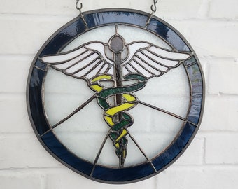 Stained Glass Caduceus