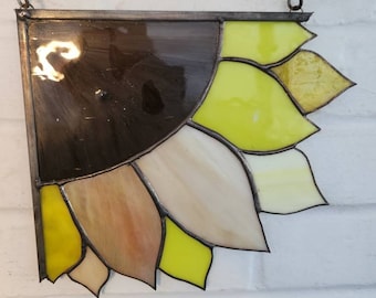 Stained Glass Sunflower Window Corner