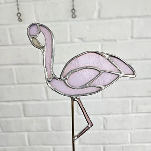 Stained Glass Flamingo and Sunflower Garden Stakes image 6