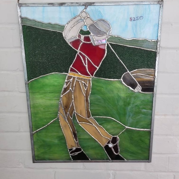 Stained Glass Golfing Etsy UK