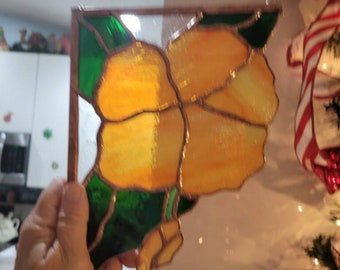 Glasmalerei Blume Fensterecke