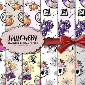 Halloween Digital Paper, Halloween Seamless Pattern, Halloween Prints, Halloween Background, Paper pack, Halloween Digital Paper, Scrapbook
