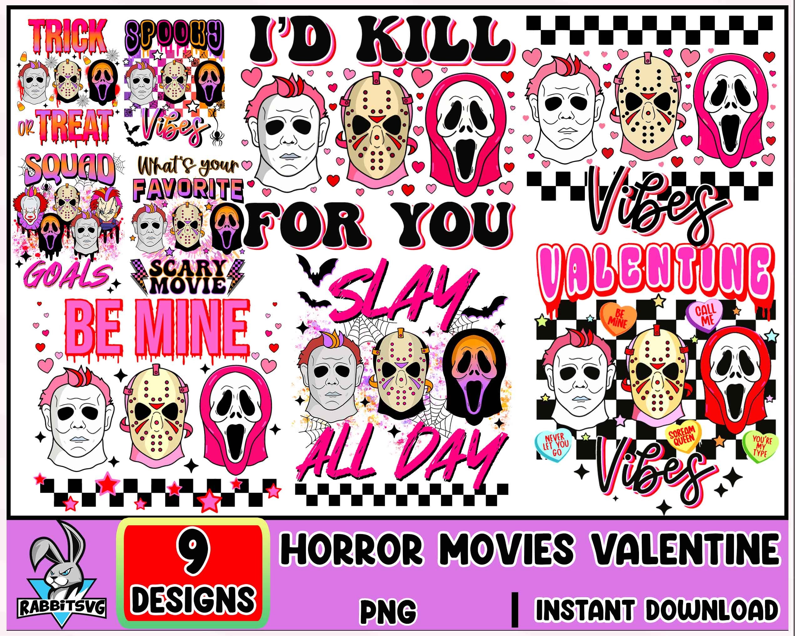 Valentines Horror Movie Characters PNG, Valentines Killer Love Png ...