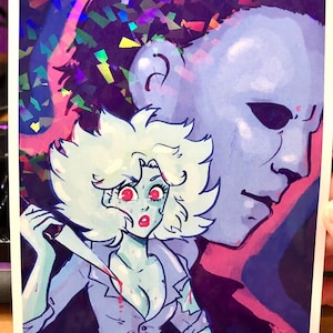 HALLOWEEN | MICHAEL | laurie | holographic print | slasher | horror | scary movie | art | decor