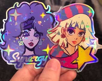SYNERGY | Jerrica | DANSE | Jem & the holograms | 80s glam | holographic | hydroflask | laptop sticker | vinyl | waterproof