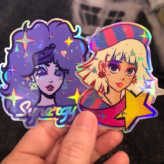 SYNERGY | Jerrica | DANSE | Jem & the holograms | 80s glam | holographic | hydroflask | laptop sticker | vinyl | waterproof