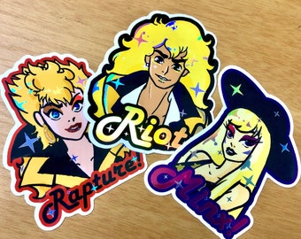The Stingers! | Riot | Minx | Rapture | Jem & the holograms | 80s glam | holographic | hydroflask | laptop sticker | vinyl | waterproof