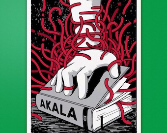 Akala poster - Official gig poster - Akala screen print - Limited edition - Deer Shed Festival 2019 - Knowledge is Power - Inspirational art