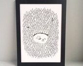 Waldland Kunstdruck - Lagerfeuer Druck - Natur Liebhaber Geschenk - Glow in the dark - Kinderzimmer Dekor - Natur Kunstdruck - Valentinstag Geschenk - Wald