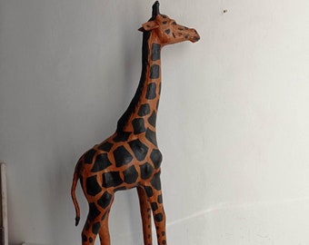 革で包まれたキリンの置物像2体セット 26インチと17インチ - Etsy 日本