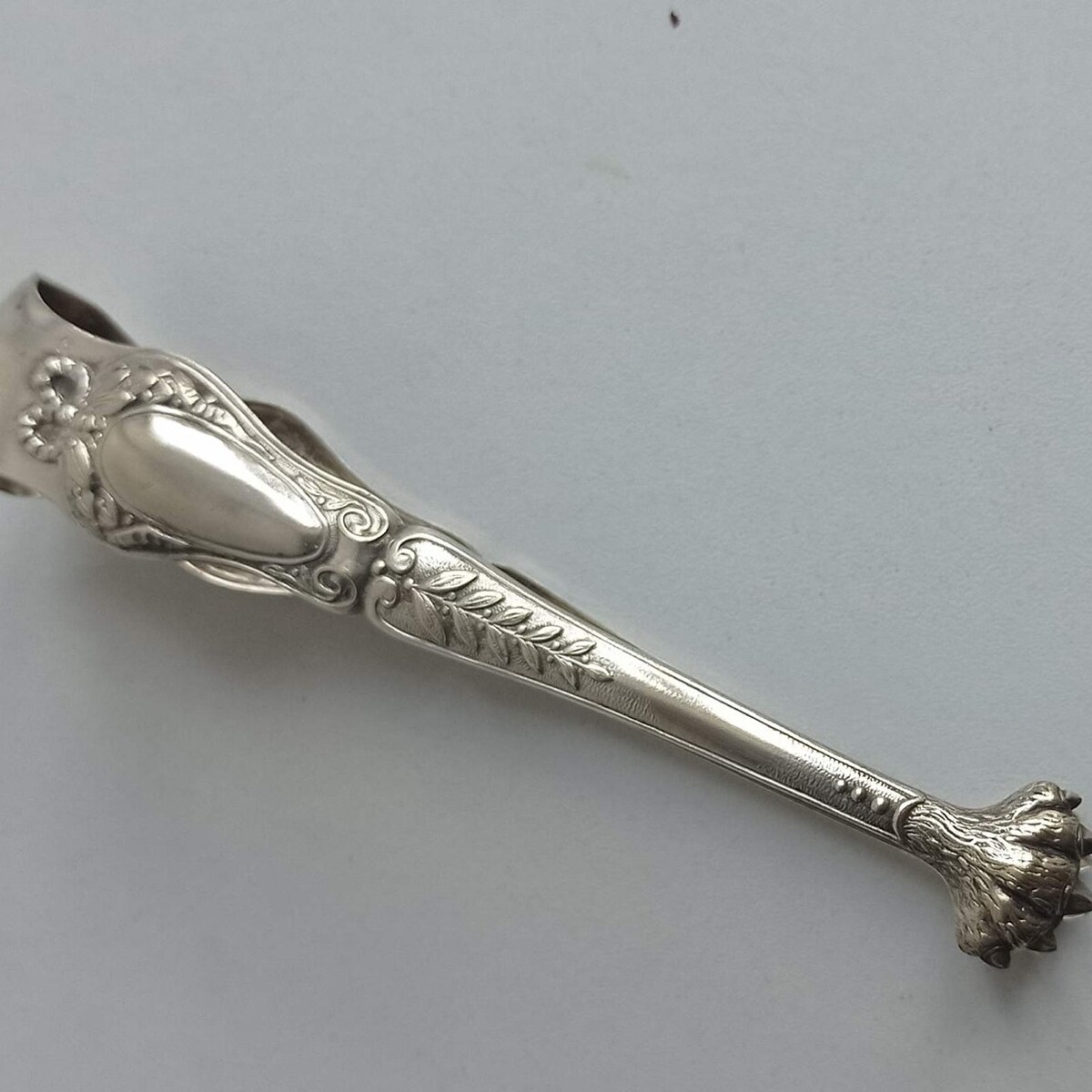 French Silver Plated Claw Tongs