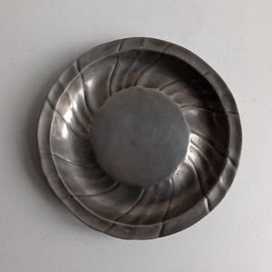 French antique/vintage fluted pewter mould / set with pewter stamps.