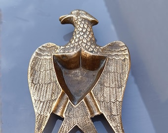 vintage heavy bronze ashtray with relief of Napoleon Empire eagle. .