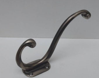 Heavy and strong French Art Deco vintage single bronze style hat and coat hook / peg circa 1920s