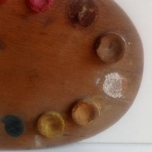 French vintage artists art palette, circa mid century.