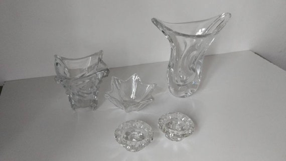 Buy Retro Vase Twisted Daum French Crystal Circa 1970s. Online in