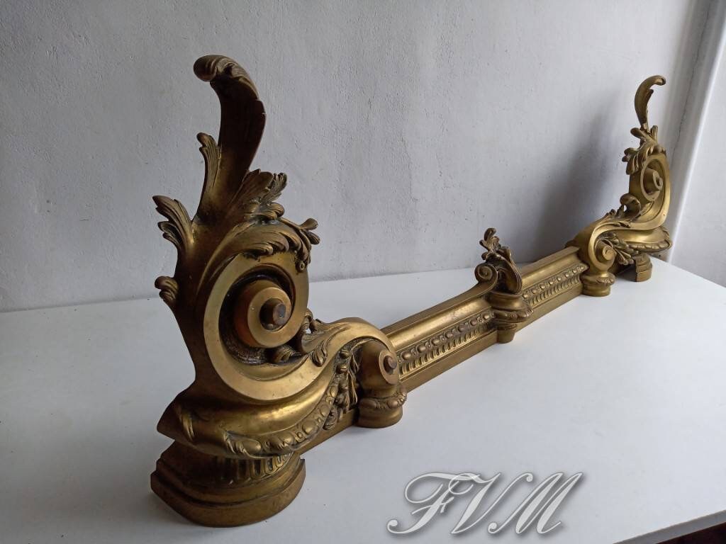 Français Etirons en Bronze/Fers à Feu, et Garde-Boue, Louis Xv Français Antique, Art Nouveau.