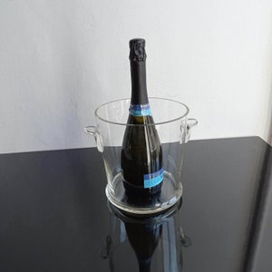 Modernist French vintage handmade crystal champagne cooler / bucket.