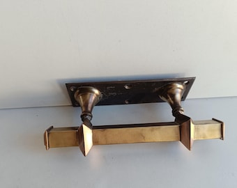 French antique Art Nouveau / Empire style in heavy cast iron door handle / drawer pull circa late 1800s.
