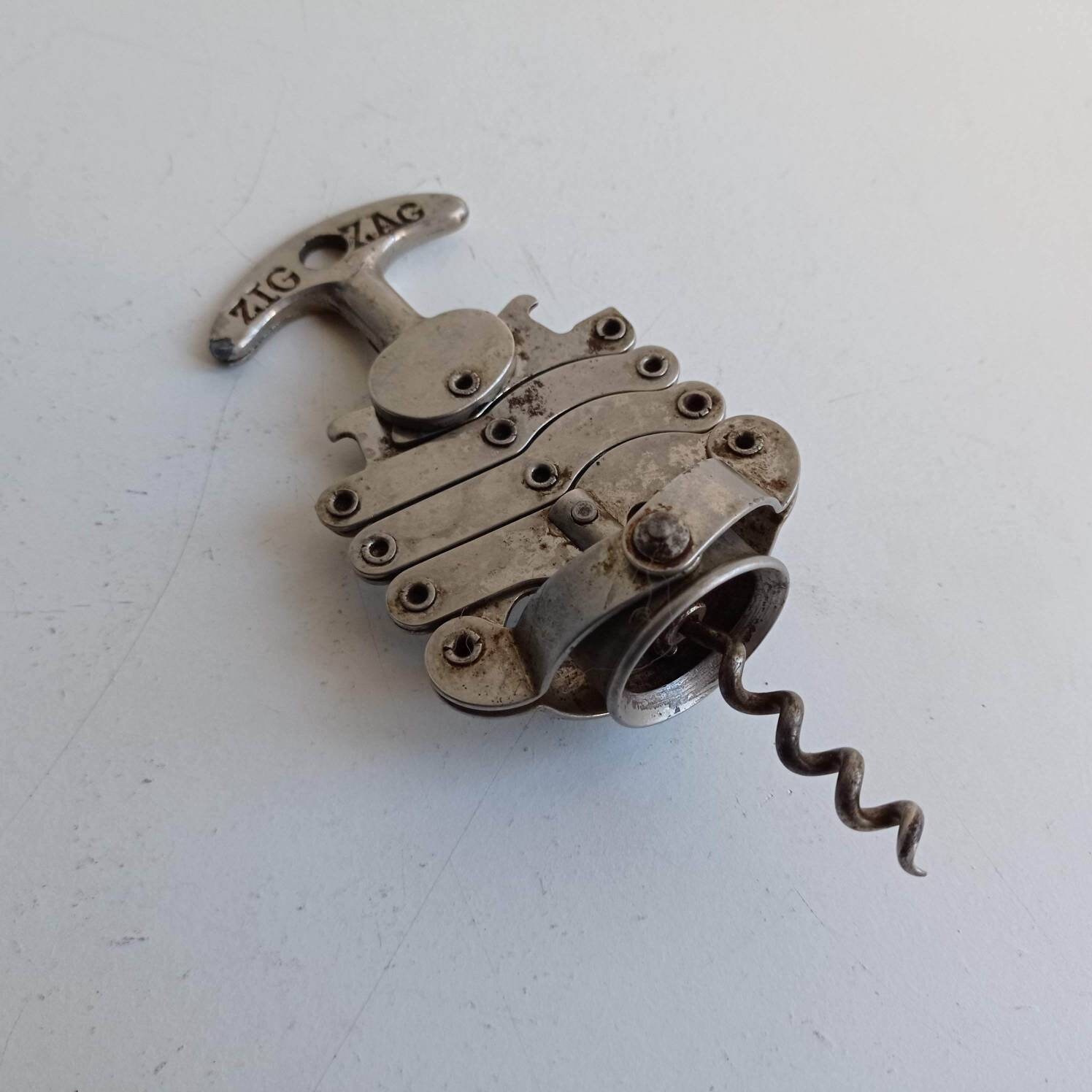 Français Vintage Iconique Design Concertina/Zig Zag en Expansion Vis de Liège Outil d'enlèvement Mét