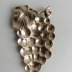 French vintage grapes and leaf relief, bronze vide poche / change tray / key tray / ring tray/ jewelry and stamp dish.