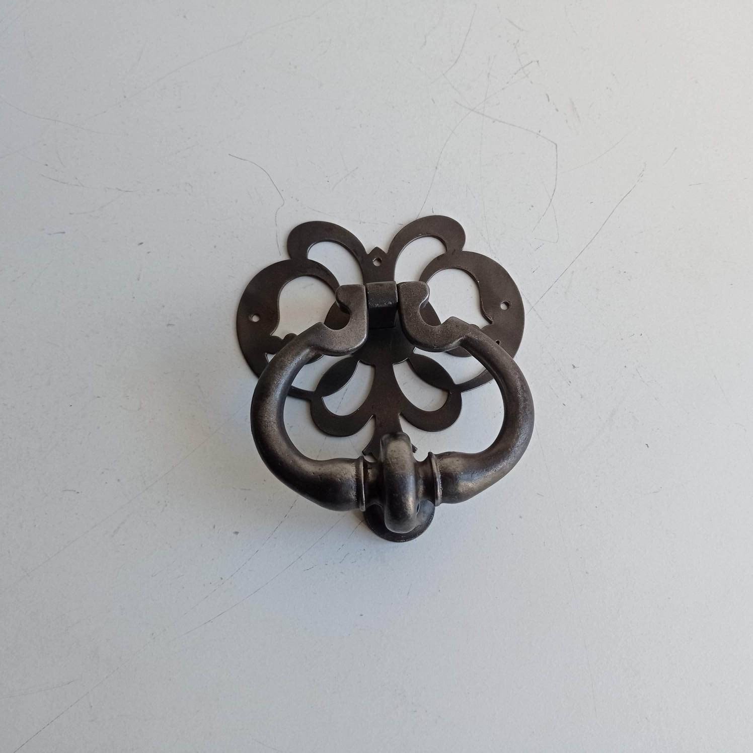 Français Ancien Heurtoir de Porte en Fonte/Tiroir Meuble Porte, Vers Le Début Des Années 1900.