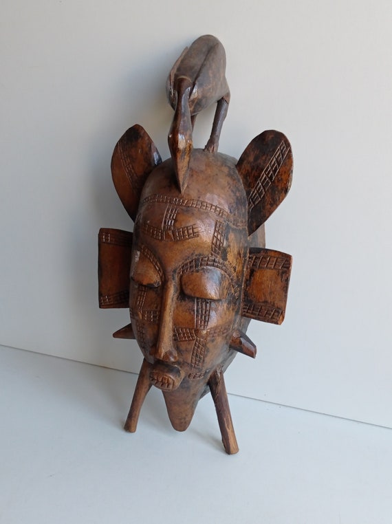 Africa Vintage アフリカ お面 部族 民族 木彫り 置物 骨董