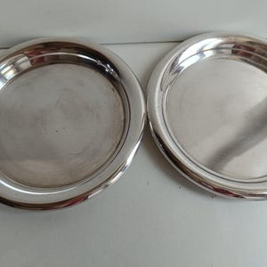 2 Pairs available: of French antique Modernist Halphen/Christofle silver plated wine bottle coaster.