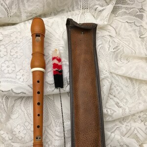 Vintage SCHREIBER 2 Piece WOOD RECORDER Flute With Original Case