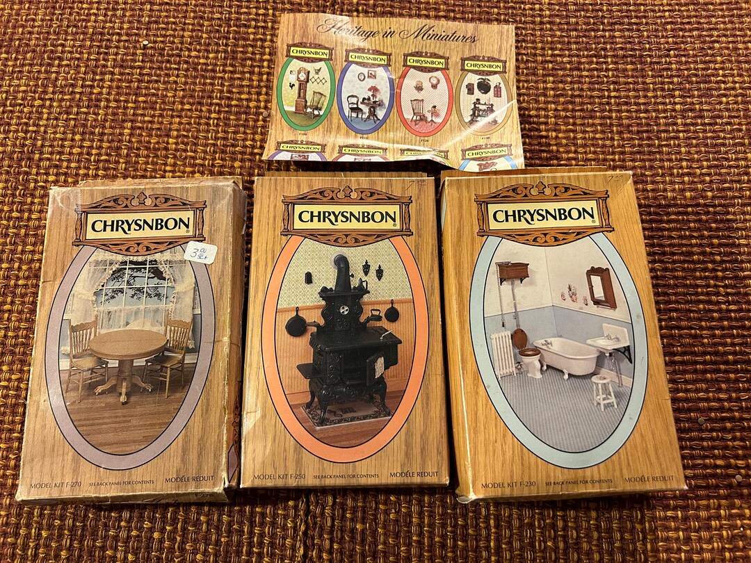 Vintage Dollhouse Furniture, Chrysnbon Kits, Three Kits, Unstarted With