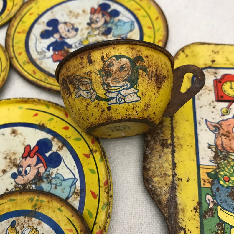 Walt Disney Productions Tin Tea Set 1940's or 30's Etsy