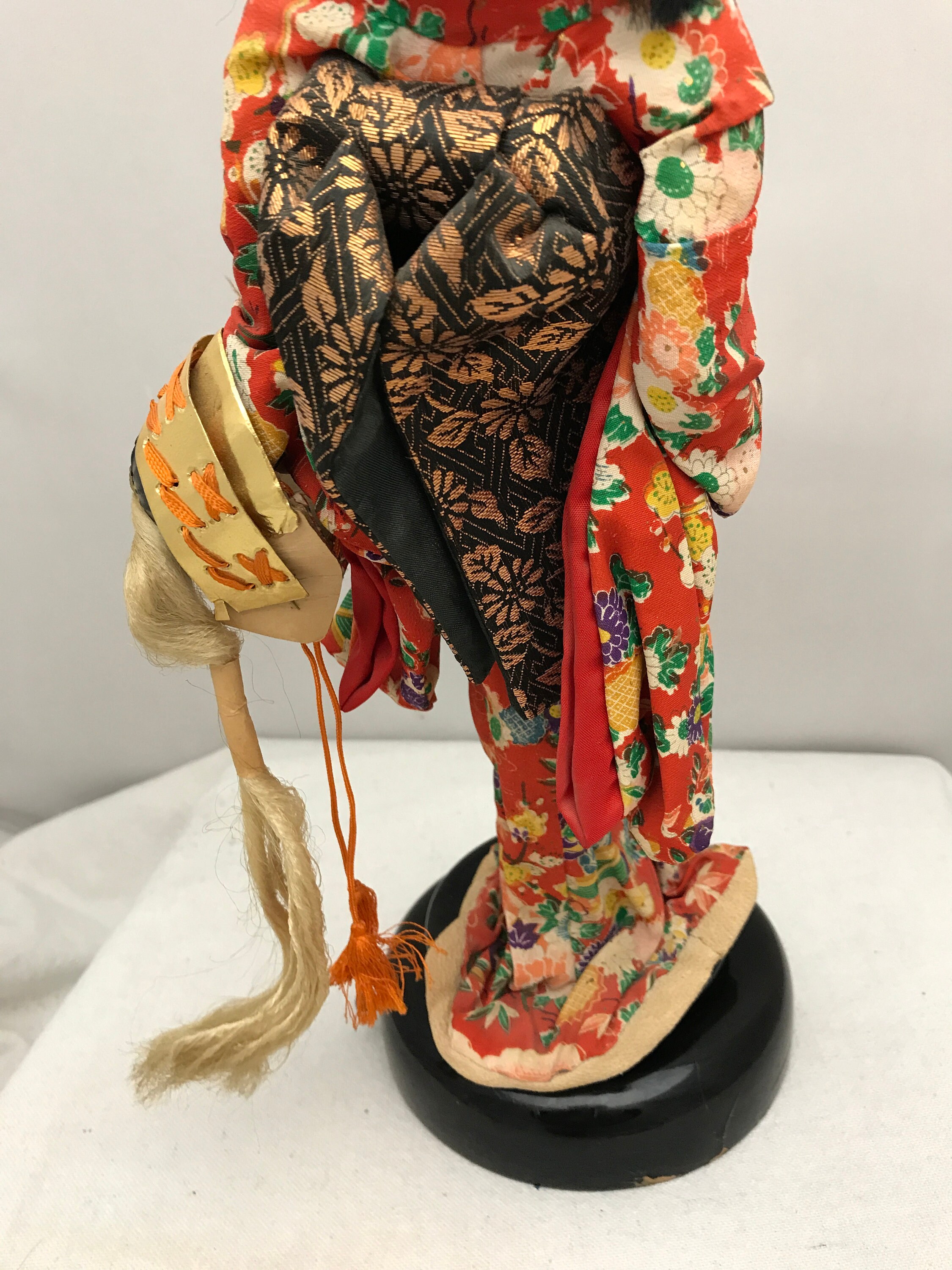 Figurine Poupée Geisha Coréenne 30 Cm - Statue Décorative Vintage, Résine Et Tissu, Cadeau Collection