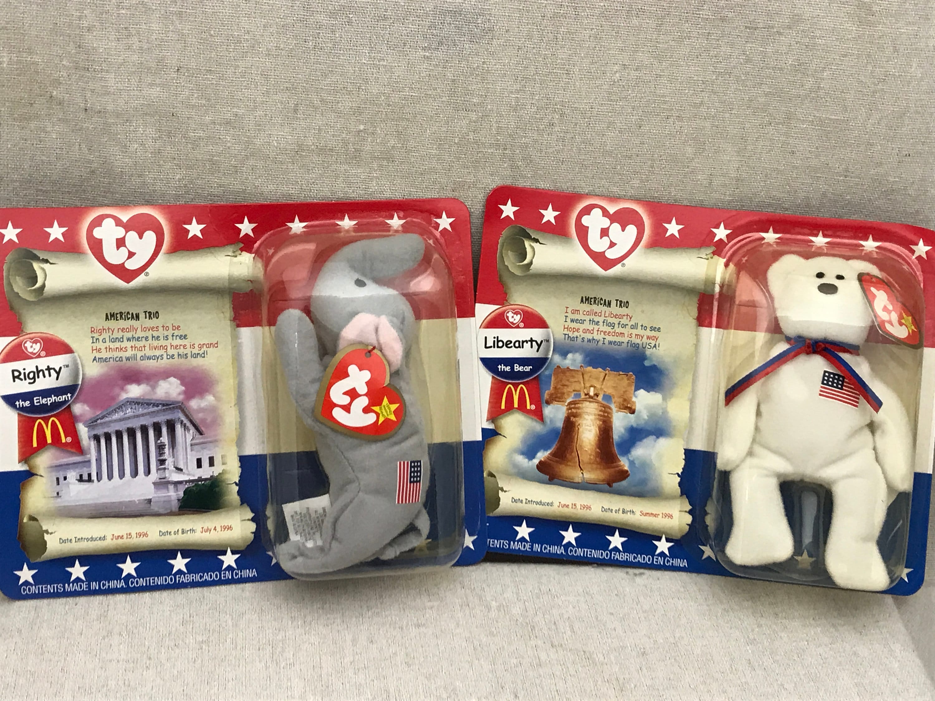Ty Beanie Babies Two of the American Trio From Mcdonald's - Etsy