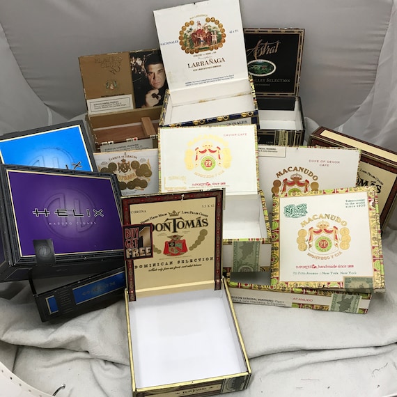 One EMPTY Wooden Cigar Box. Pick Your Favorite, Dresser Box