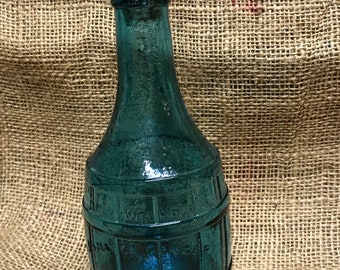 Wheaton Dr. Crandler&#39;s Jamaica Ginger Root Bitters, Blue Barrel Shaped Glass, Vintage Glass